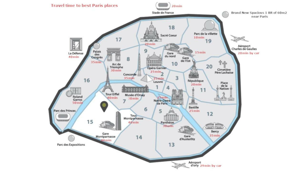 Grand F3 60m2 Pour 6 Personnes - Paris 19eme - Stade De France - La